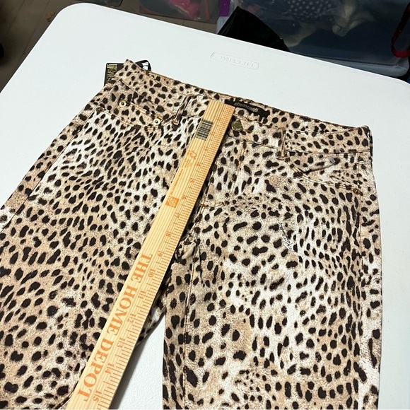 Roberto Cavalli Leopard Skinny Pants Jeans Hidden Spellout IT 42 US 6 B2 - Picture 8 of 13